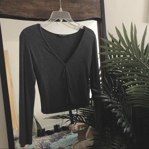 [SOLD] Brandy Melville Ribbed Long Sleeve Crop